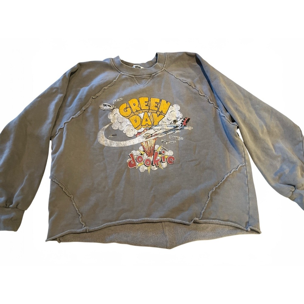 Green Day Dookie Graphic Print Crewneck Fleece Cotton Sweatshirt Women S (97)
